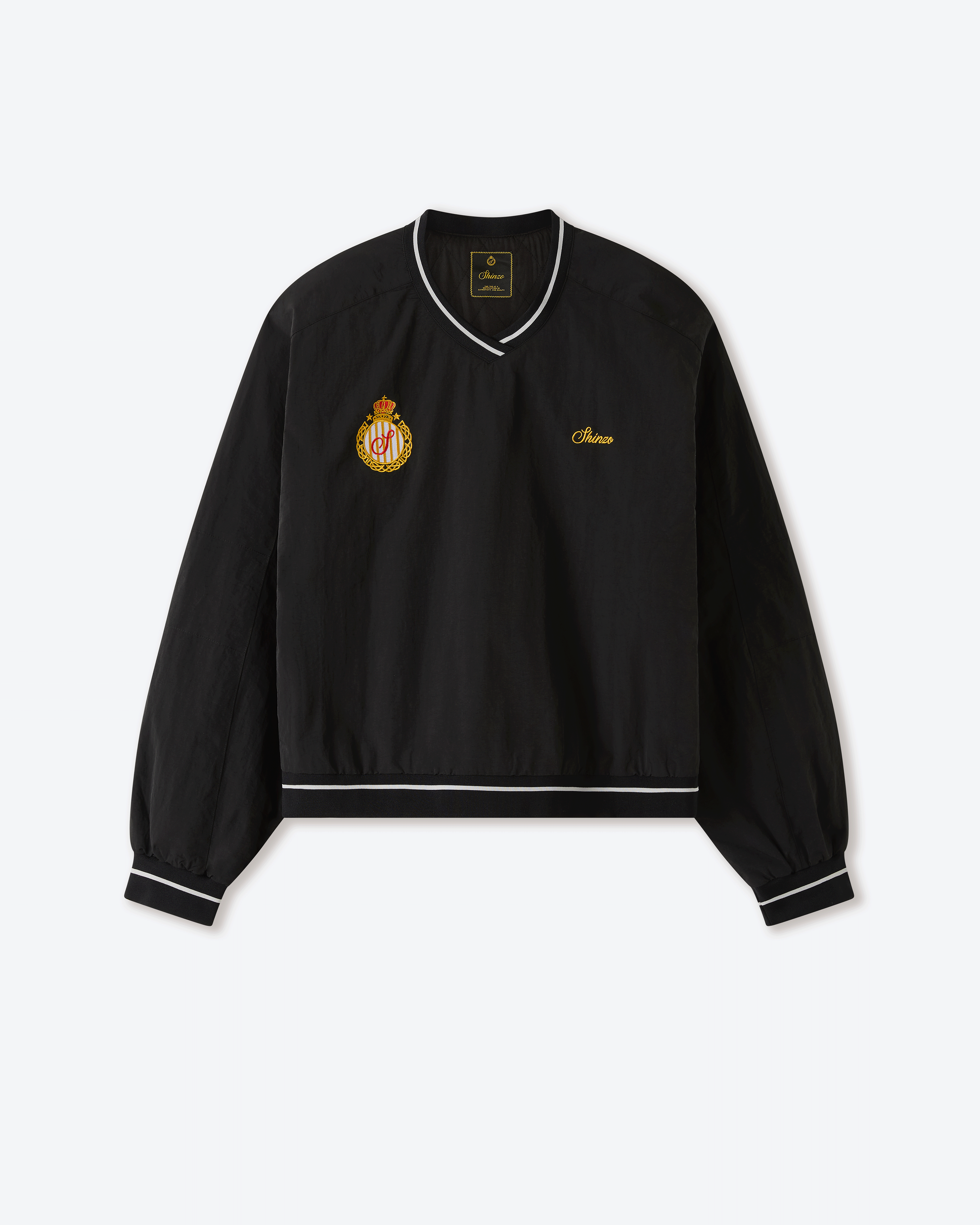 JUNNO 立体 3D プリーツ トップス ブラック 9AR XS-S Amefuto Nylon V-Neck Pullover Jersey – Shinzo