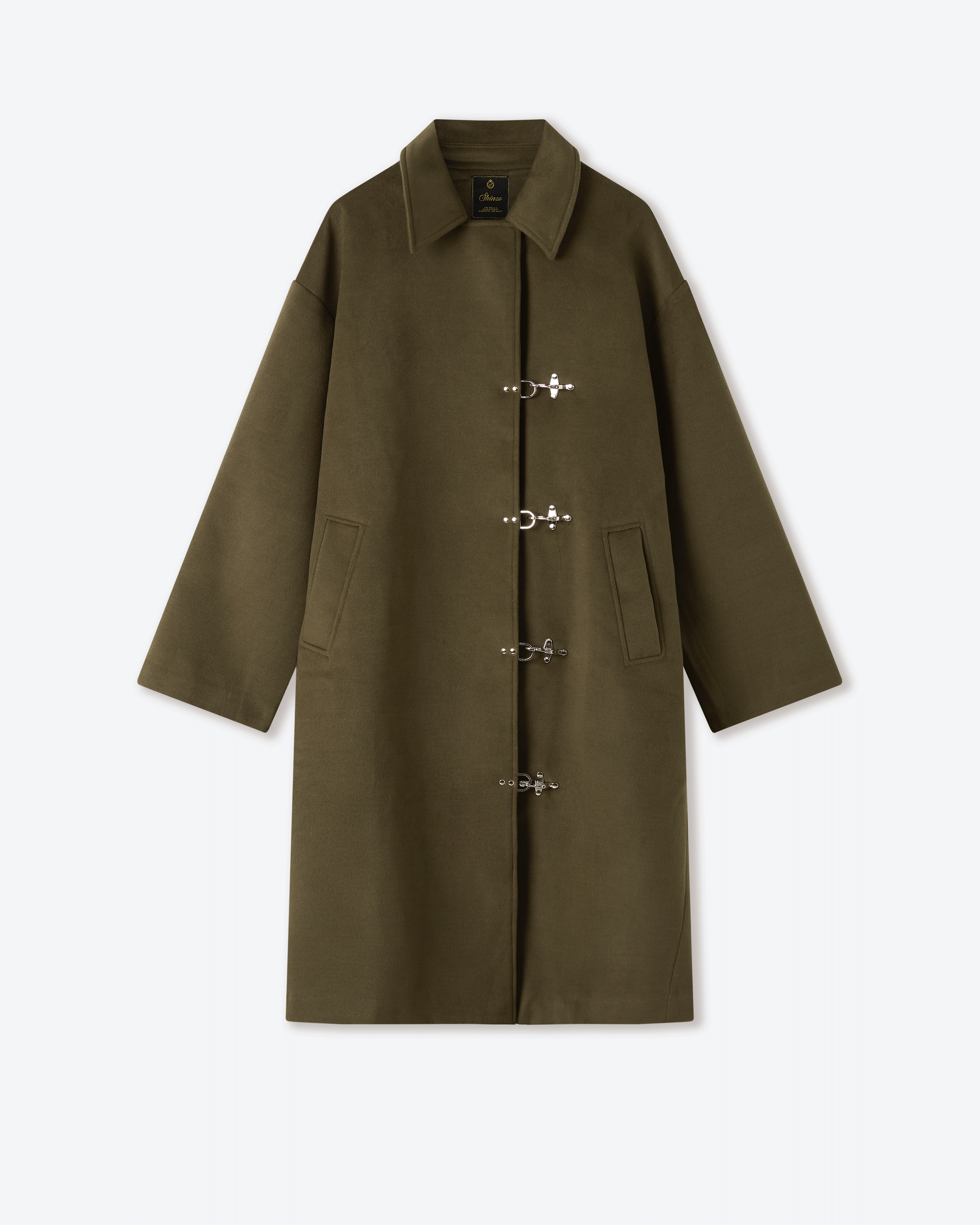 Green Wool Clasp Trench Coat – Shinzo