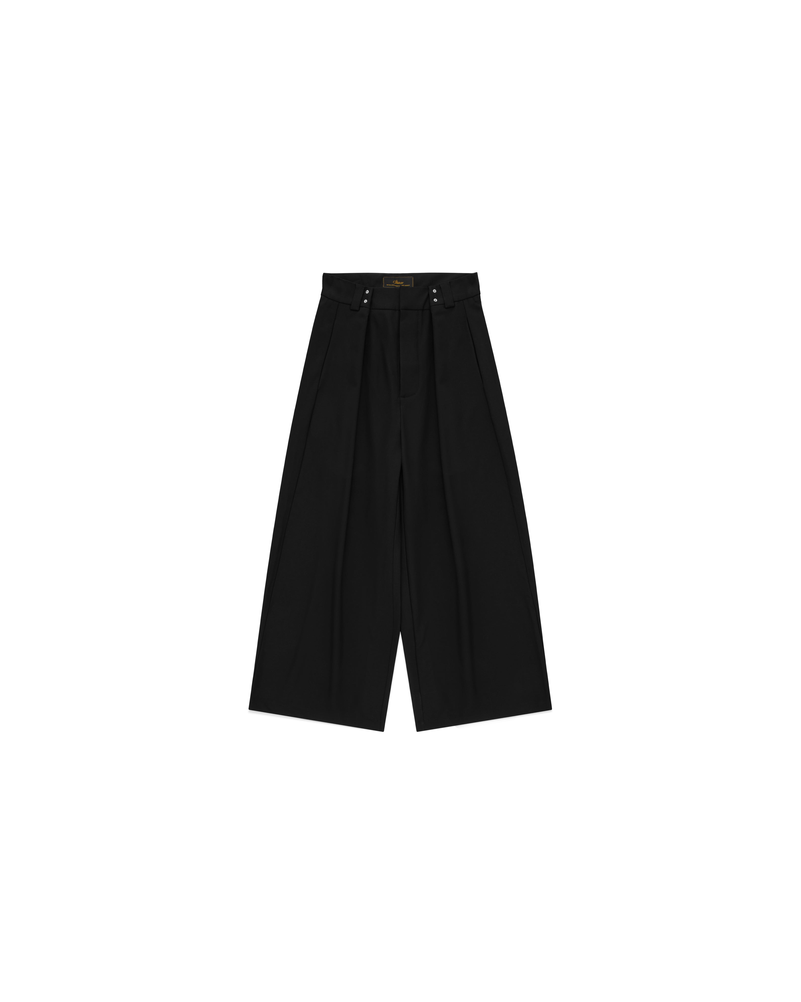 Gyokudō Black Adjustable Pleated Wide Leg Suit Pants