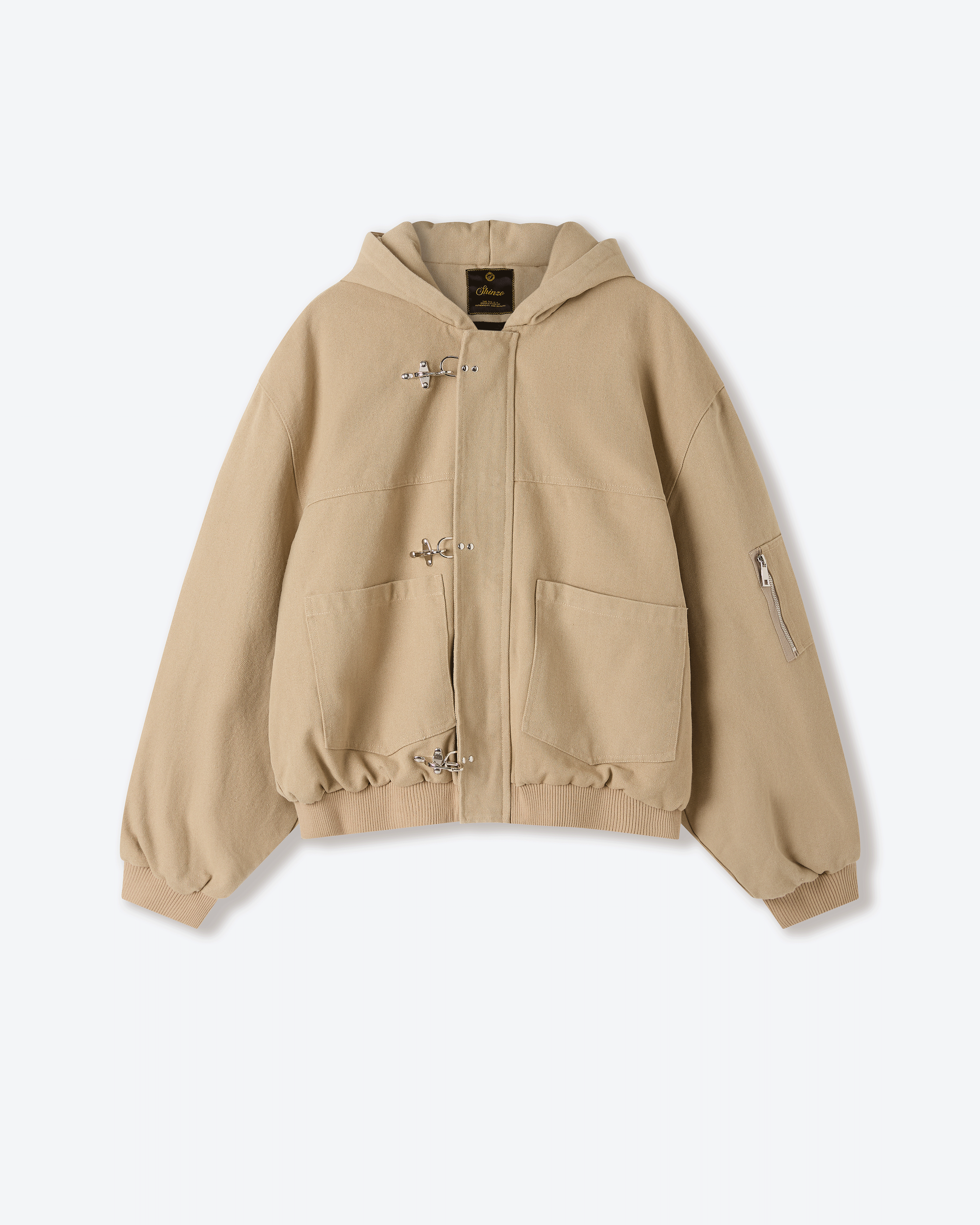ジャケット・アウター Shinzo 15oz canvas clasp bomber jacket Shige Khaki Canvas Clasp Bomber Jacket – Shinzo