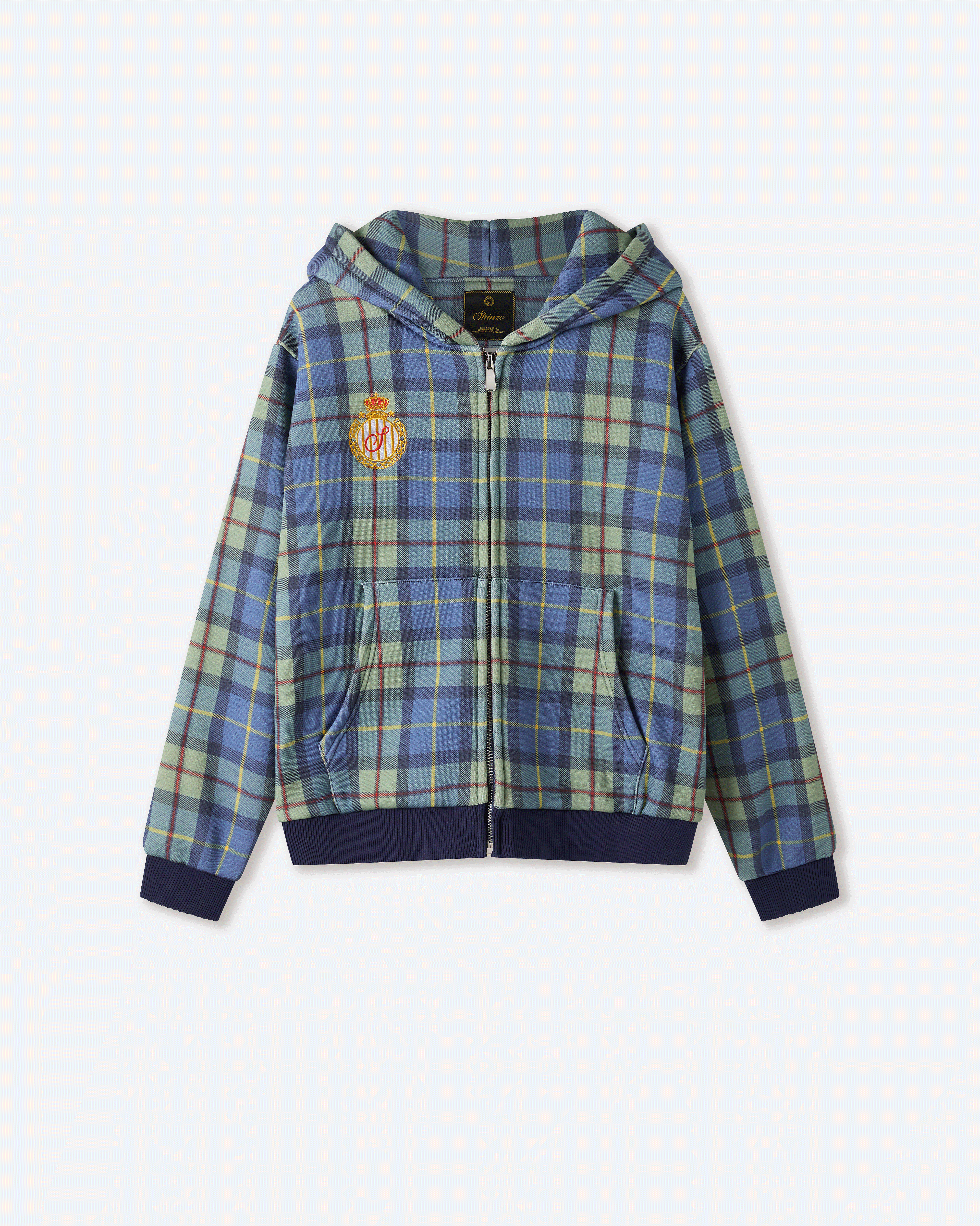 Turquoise Plaid Zip Up Hoodie – Shinzo