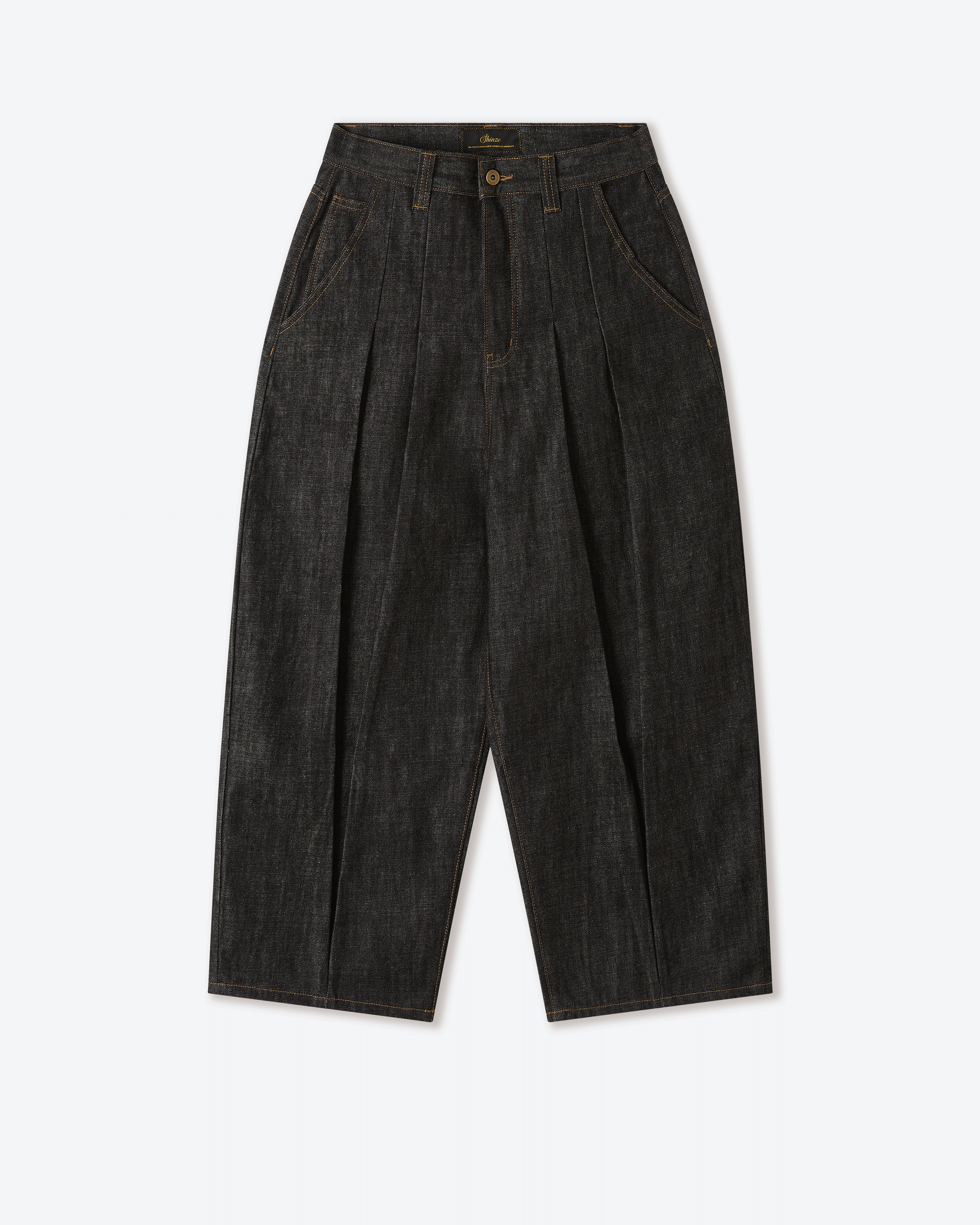 パンツ shinzo brand okayama denim Okayama Black Raw Balloon Denim Pants – Shinzo