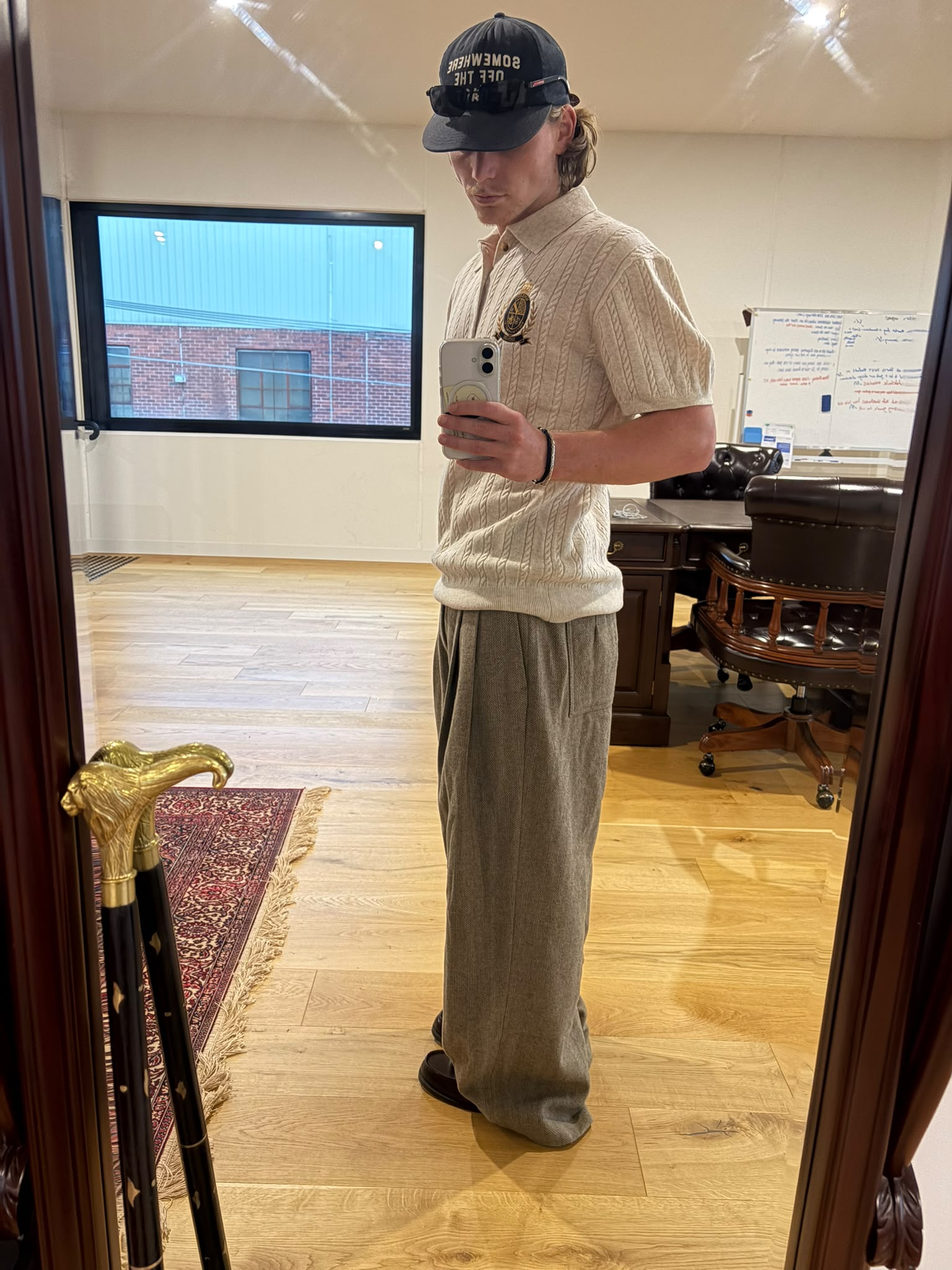 Green Herringbone Pant