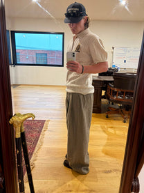 Green Herringbone Pant