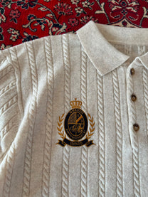 Cashmere Cable Knit Polo