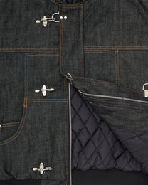 Okayama 15oz Raw Black Japanese Denim Clasp Jacket