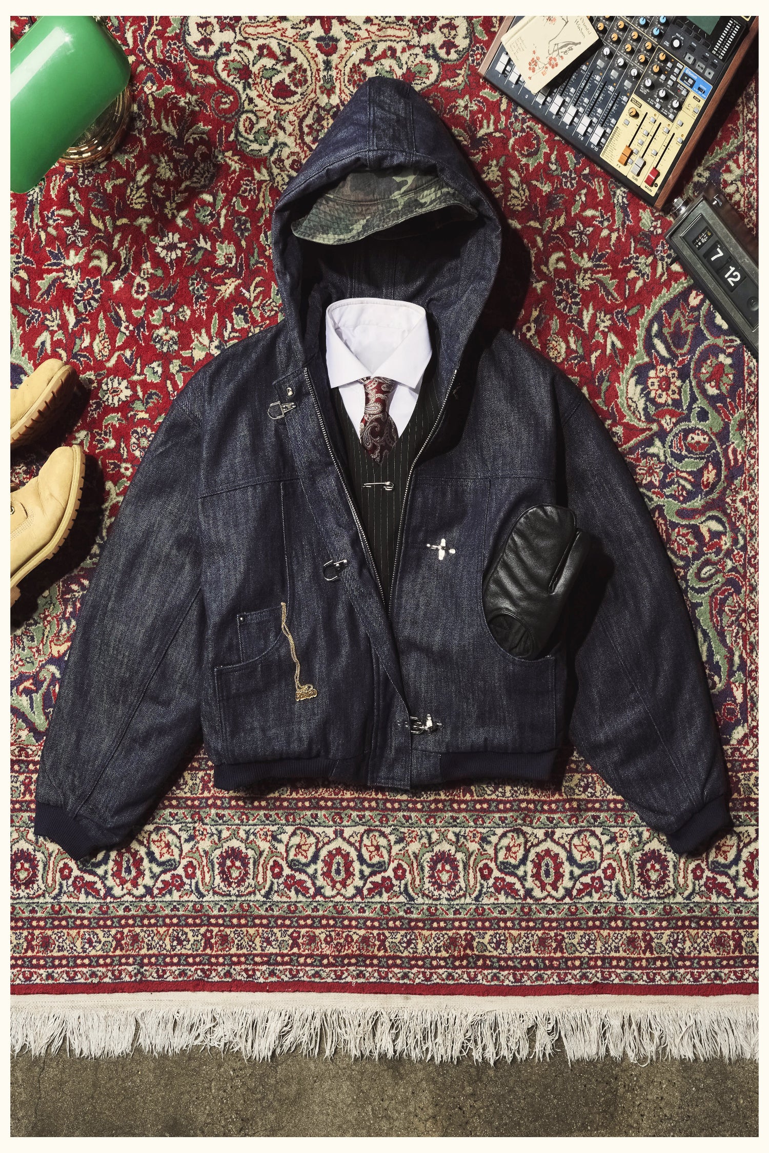 LAD MUSICIAN チェーン 手錠 総柄 リバーシブルブルゾン Gray Cherry Blossom-Embroidered Cotton Zip Hoodie – DrinkAriZona