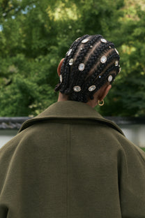 Green Wool Clasp Trench Coat