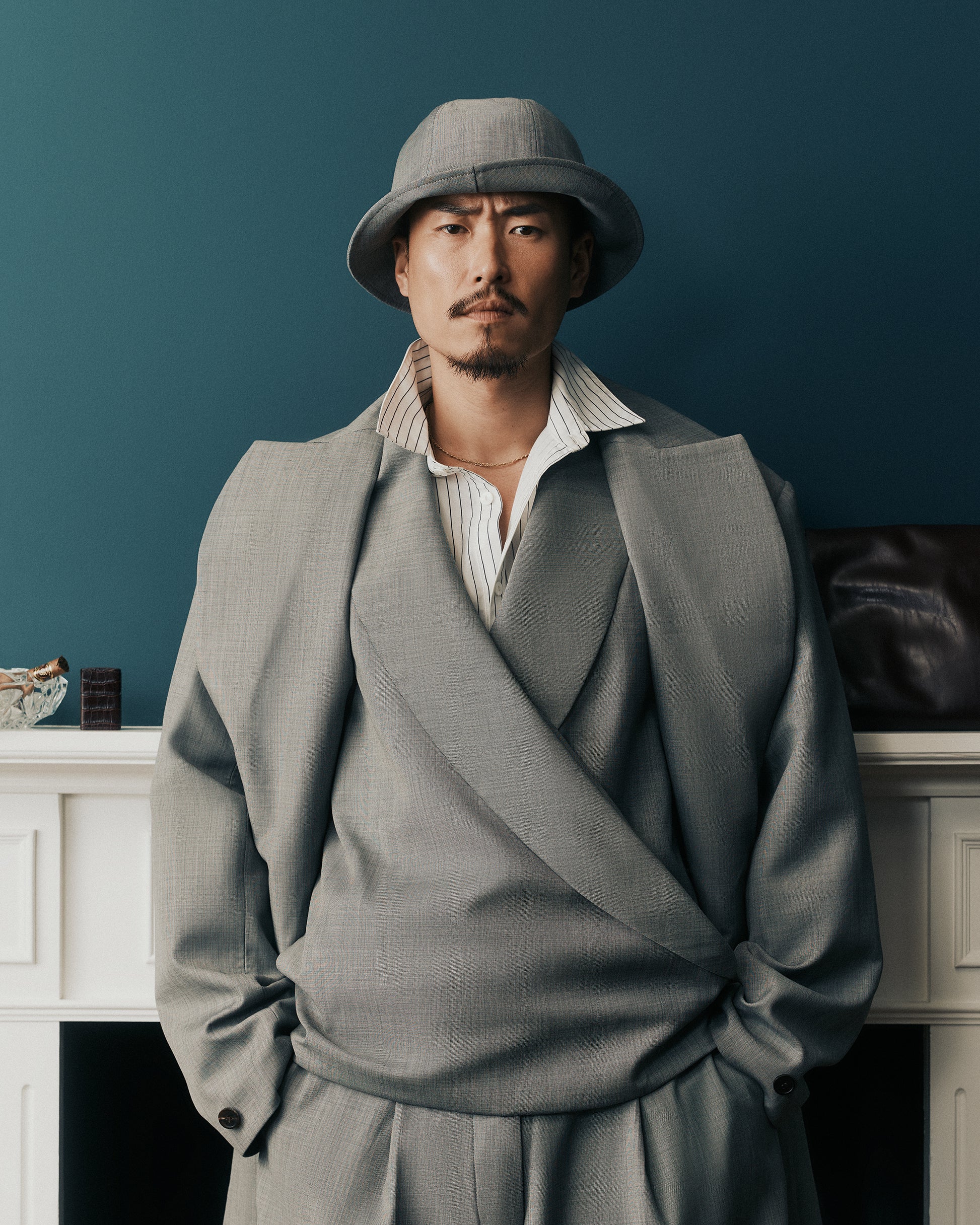 Ash Japanese Wool Kimono Blazer