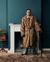Mink Blend Fur Trench Coat