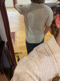 Cashmere Cable Knit Polo