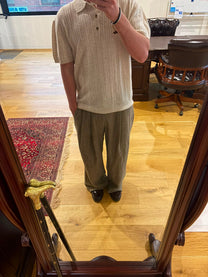 Green Herringbone Pant