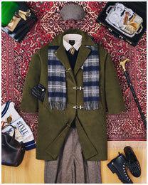 Green Wool Clasp Trench Coat