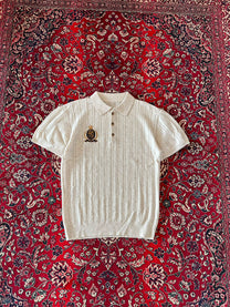 Cashmere Cable Knit Polo