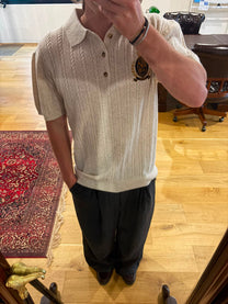 Cashmere Cable Knit Polo