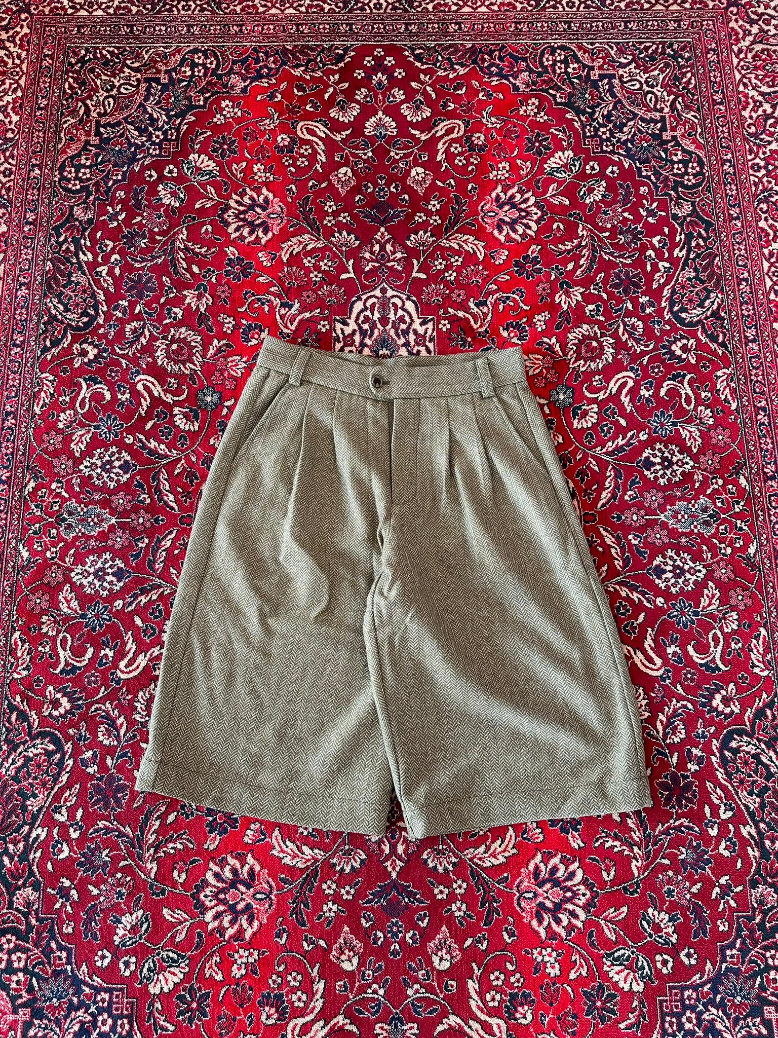 Green Herringbone Short V2