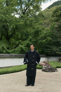 Green Wool Clasp Trench Coat