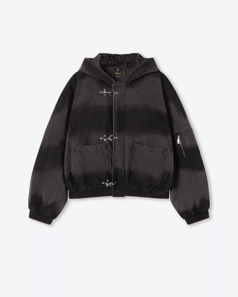 Shige Black Canvas Clasp Bomber Jacket – Shinzo