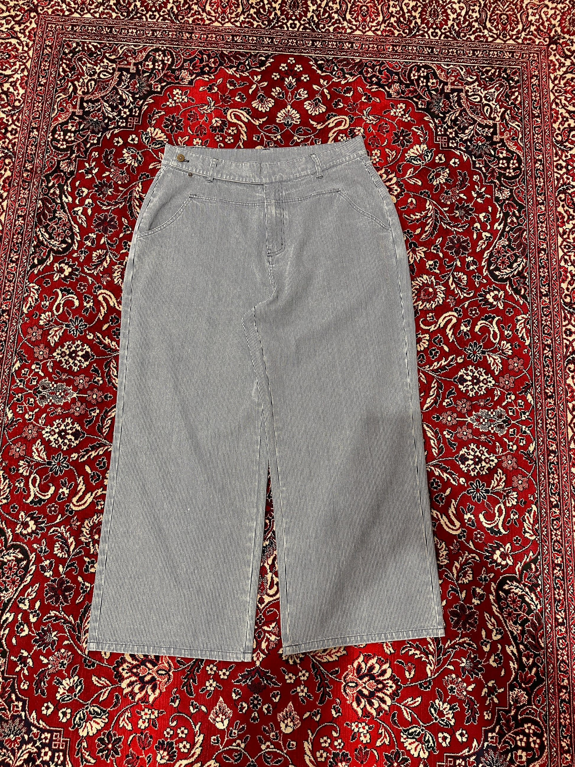 12oz Pinstripe Blue Denim Trousers