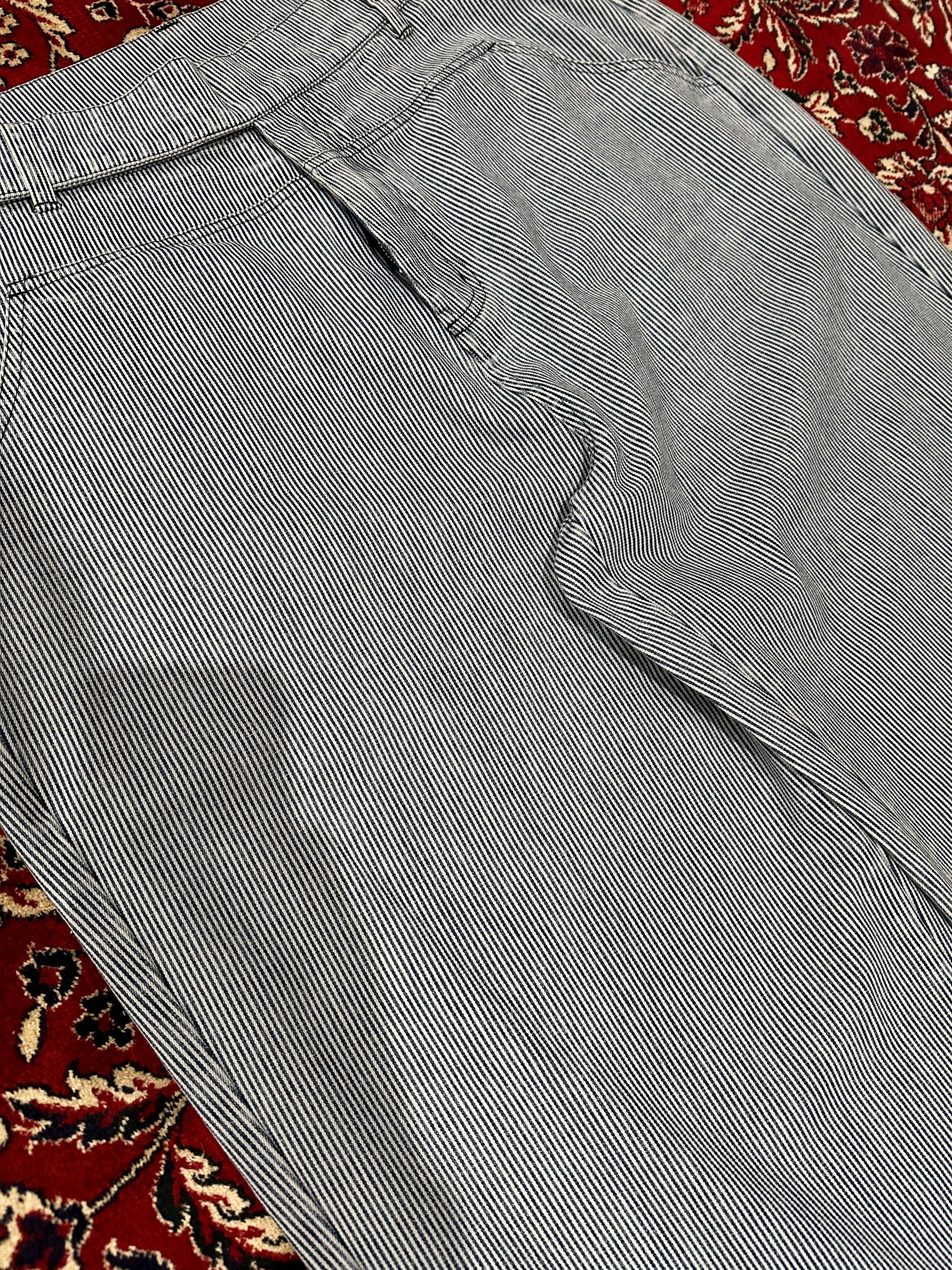 12oz Pinstripe Blue Denim Trousers