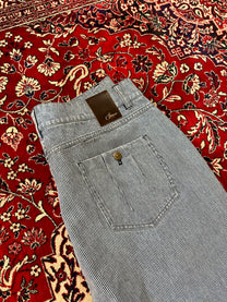12oz Pinstripe Blue Denim Trousers