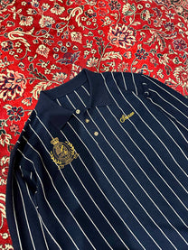 Navy Pinstripe Merino Wool Knitted Longsleeve