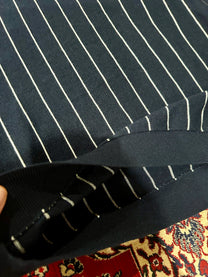 Navy Pinstripe Merino Wool Knitted Longsleeve