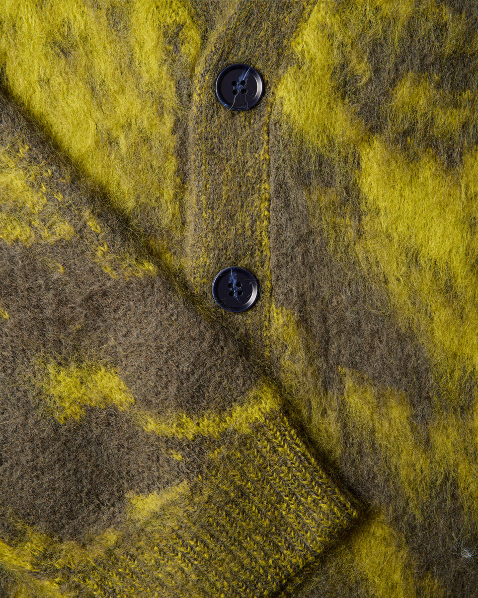 Wagara Green Mohair Cardigan