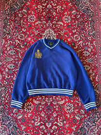 Navy V-Neck Crest Sweater