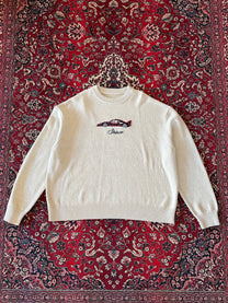 Cream Car Knitted Wool Sweater