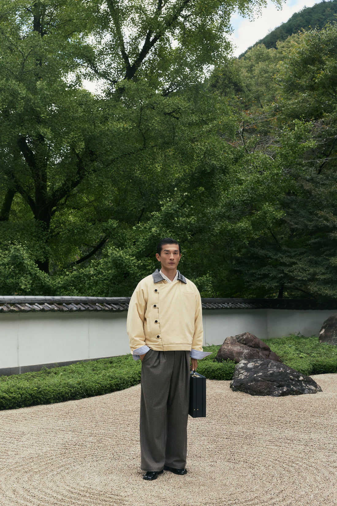 15oz Beige Canvas Cowhide Collar Workwear Jacket