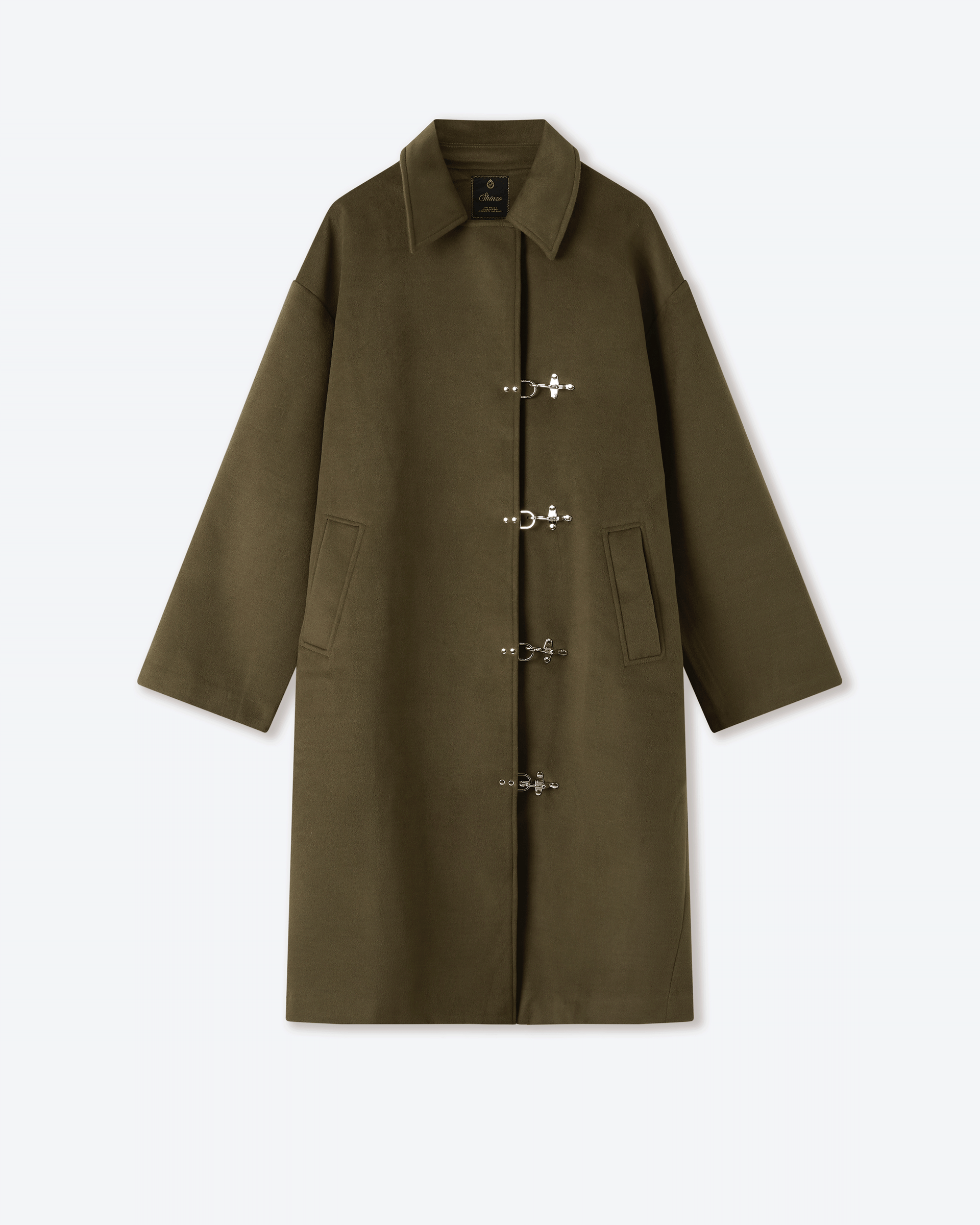 Green Wool Clasp Trench Coat – Shinzo