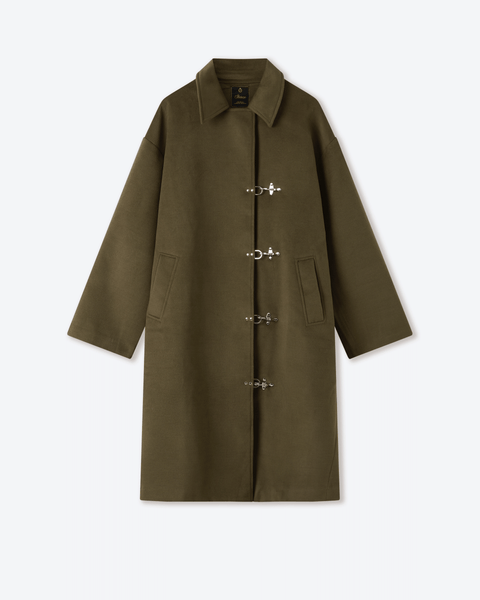 Green Wool Clasp Trench Coat – Shinzo