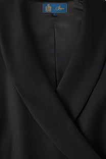 Black Japanese Wool Kimono Blazer