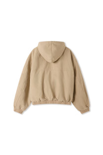 Shige Khaki Canvas Clasp Bomber Jacket