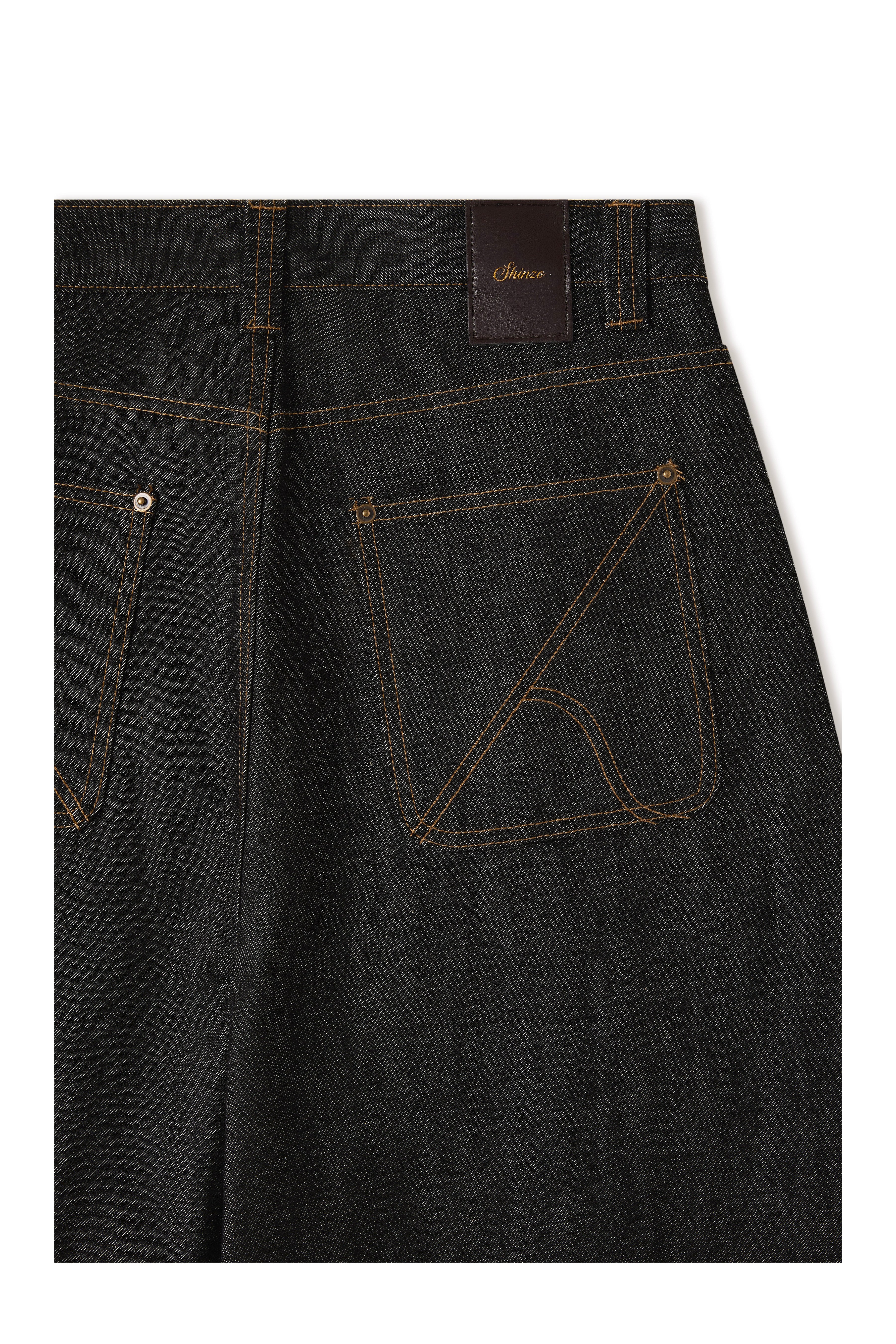 パンツ Shizo Raw Black Japanese Denim Pants Okayama Black Raw Balloon Denim Pants – Shinzo