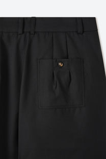 Black Japanese Wool Balloon Trousers