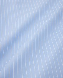 Hattori Asymmetrical Blue Pinstripe Button Up Shirting
