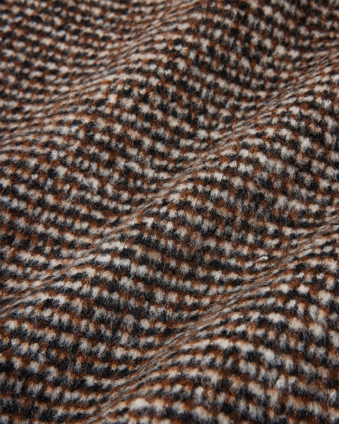 Brown Speckled Wool Zip Up Jacket