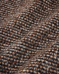 Brown Speckled Wool Zip Up Jacket