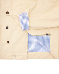 15oz Beige Canvas Cowhide Collar Workwear Jacket