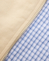 15oz Beige Canvas Cowhide Collar Workwear Jacket