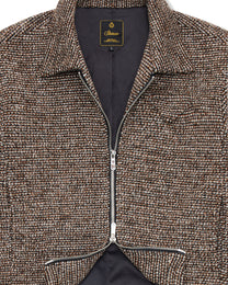 Brown Speckled Wool Zip Up Jacket