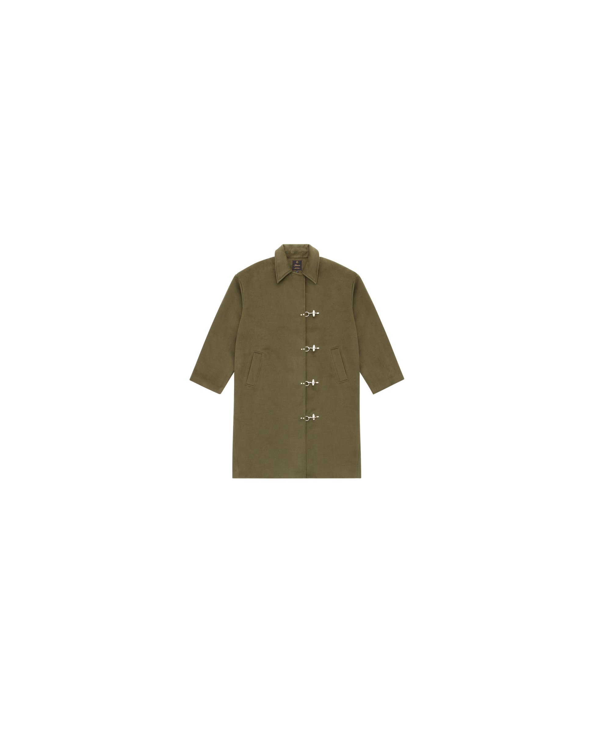 Green Wool Clasp Trench Coat