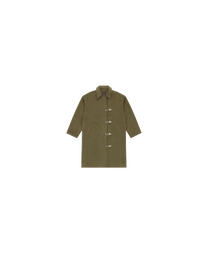 Green Wool Clasp Trench Coat