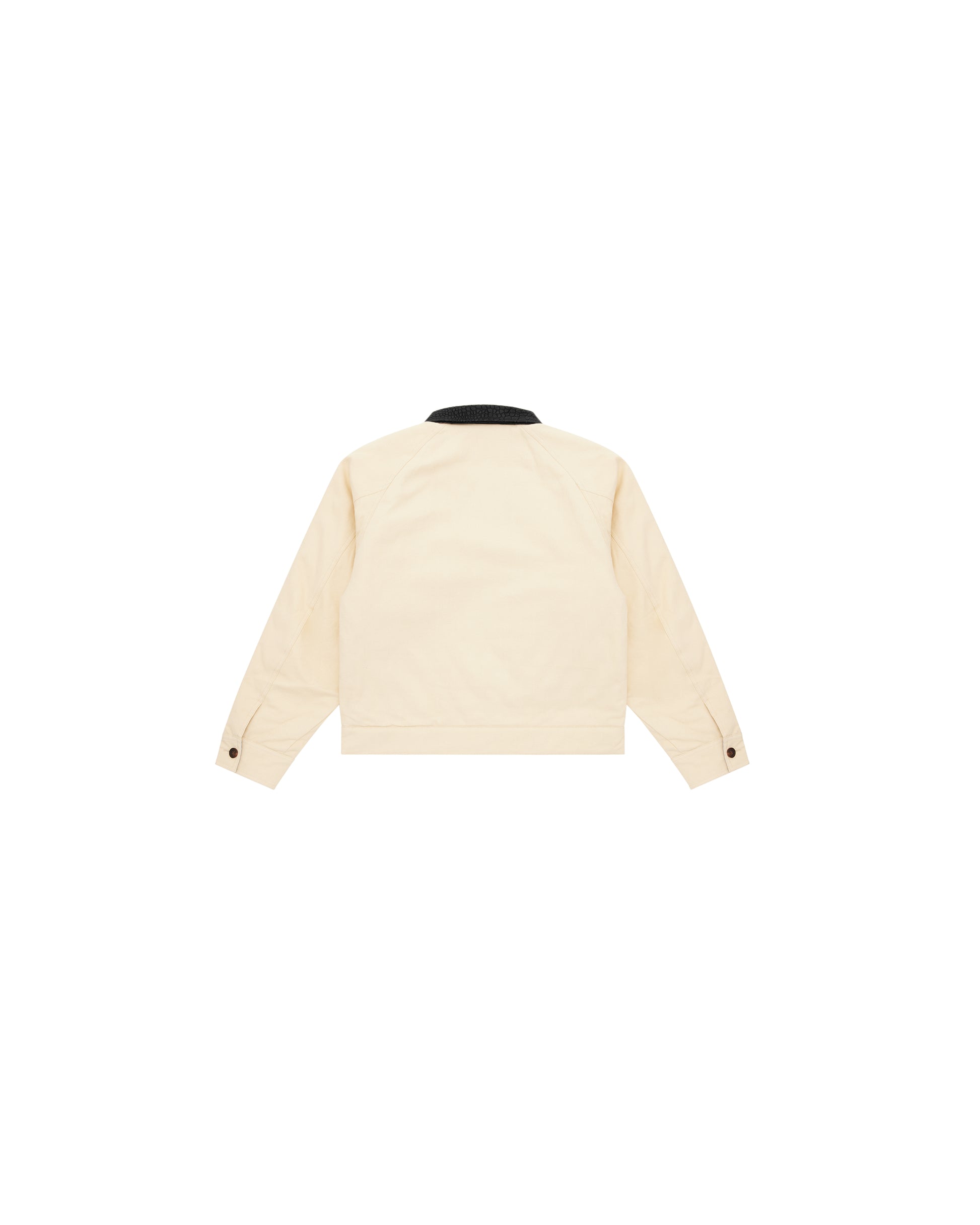 15oz Beige Canvas Cowhide Collar Workwear Jacket