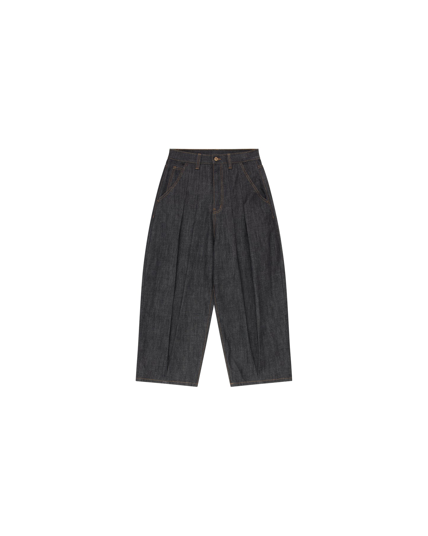 Okayama 15oz Raw Black Pleated Japanese Selvedge Balloon Denim Pants