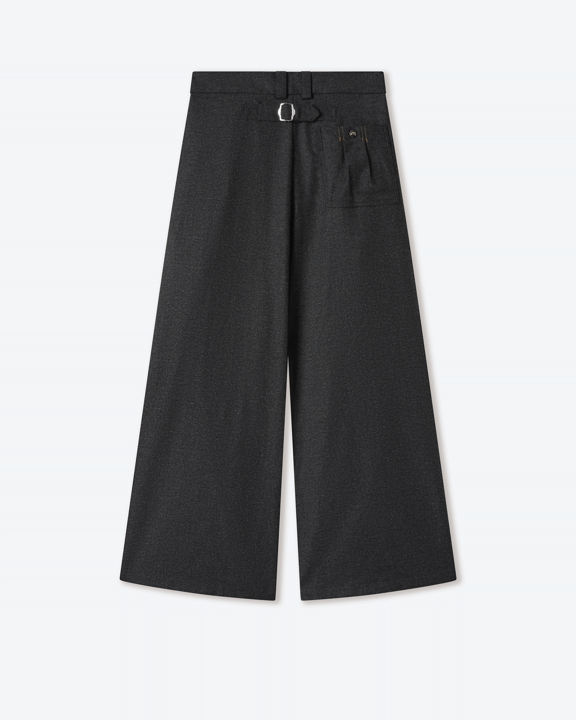 Gyokudō Aged Black Pleated Wool Trousers