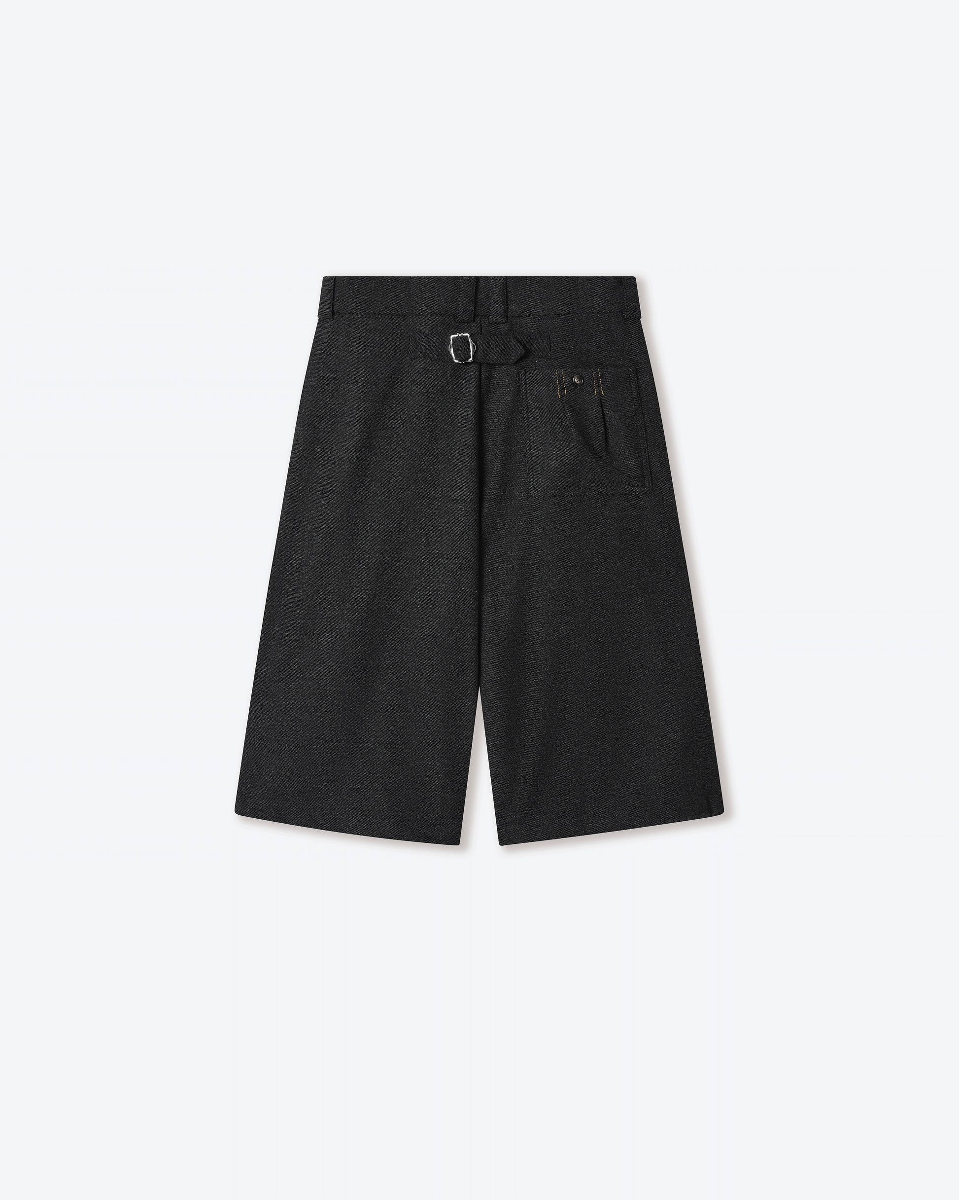 Gyokudō Aged Black Bermuda Pleated Shorts