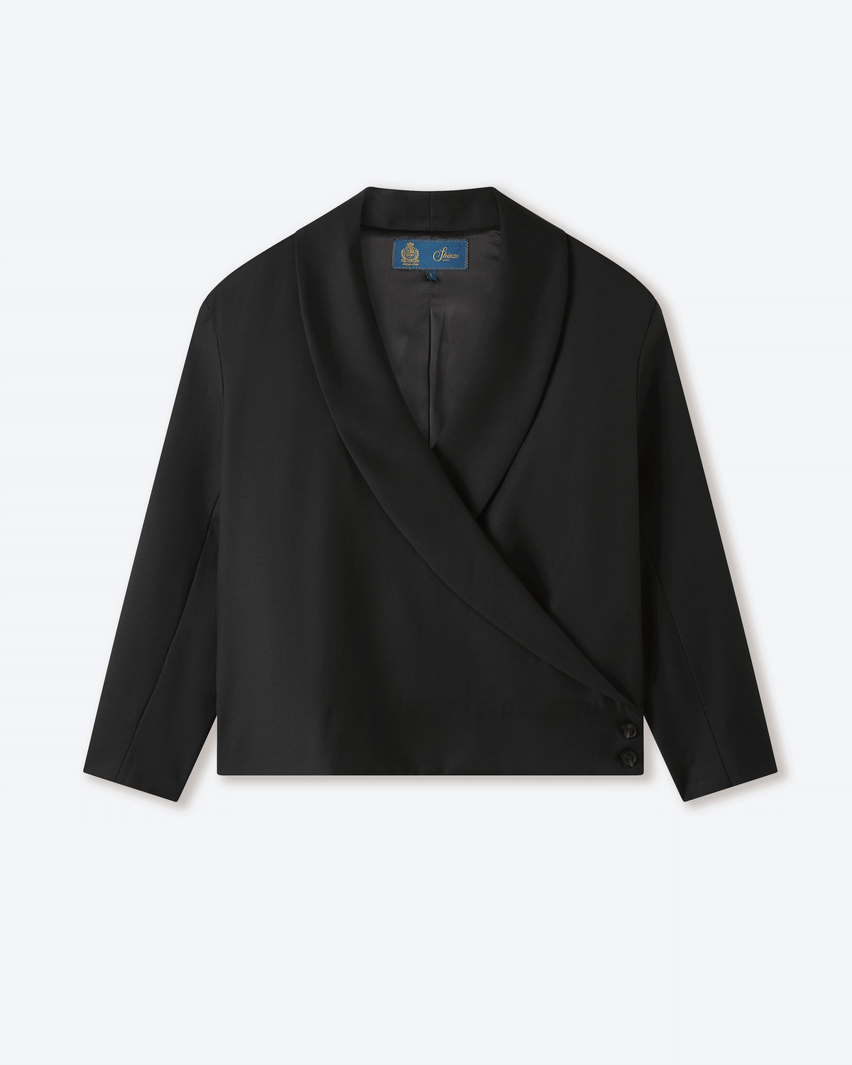 Black Japanese Wool Kimono Blazer
